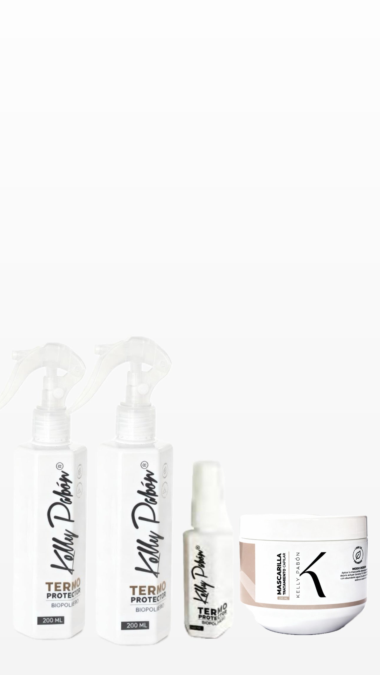 1 termo en paquete (200 ml +40 ml)
1 termo solo 200 ml 1 tratamiento 250 ml Kit Kelly Pabon